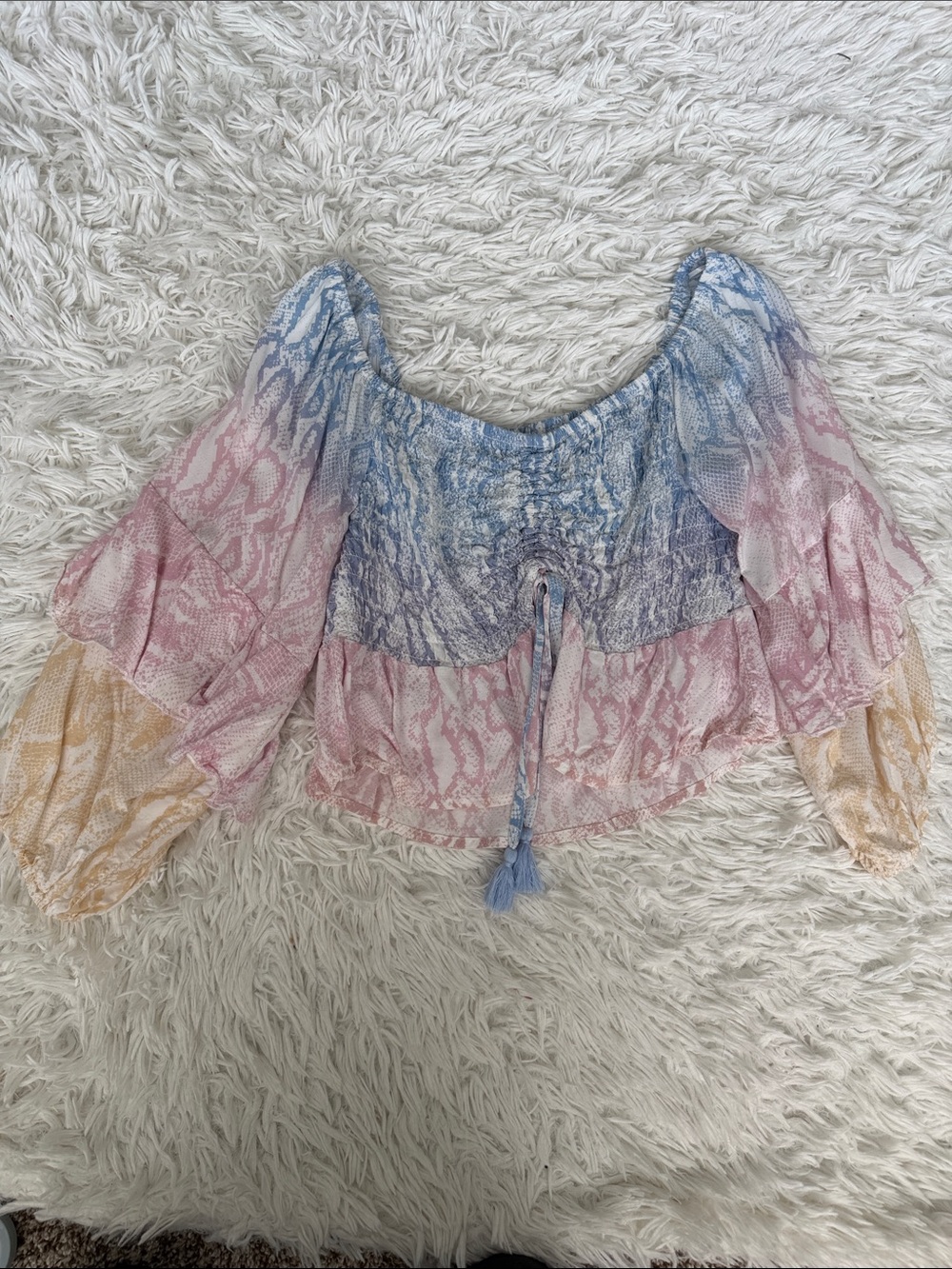 Surf Gypsy Tassel Pants and Crop Top Set Size Small.